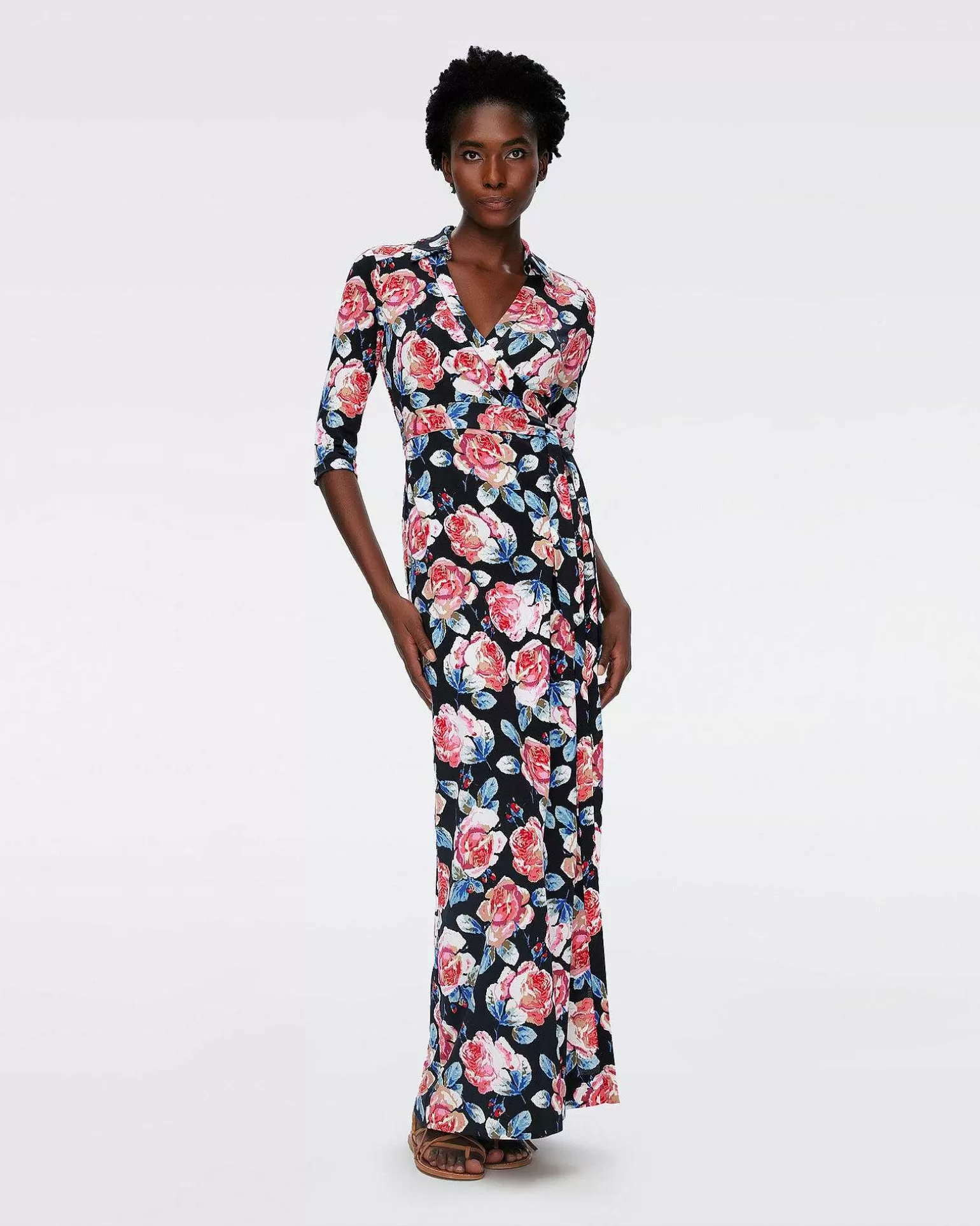 Cheap Diane von Furstenberg Abigail Silk Jersey Maxi Wrap Dress