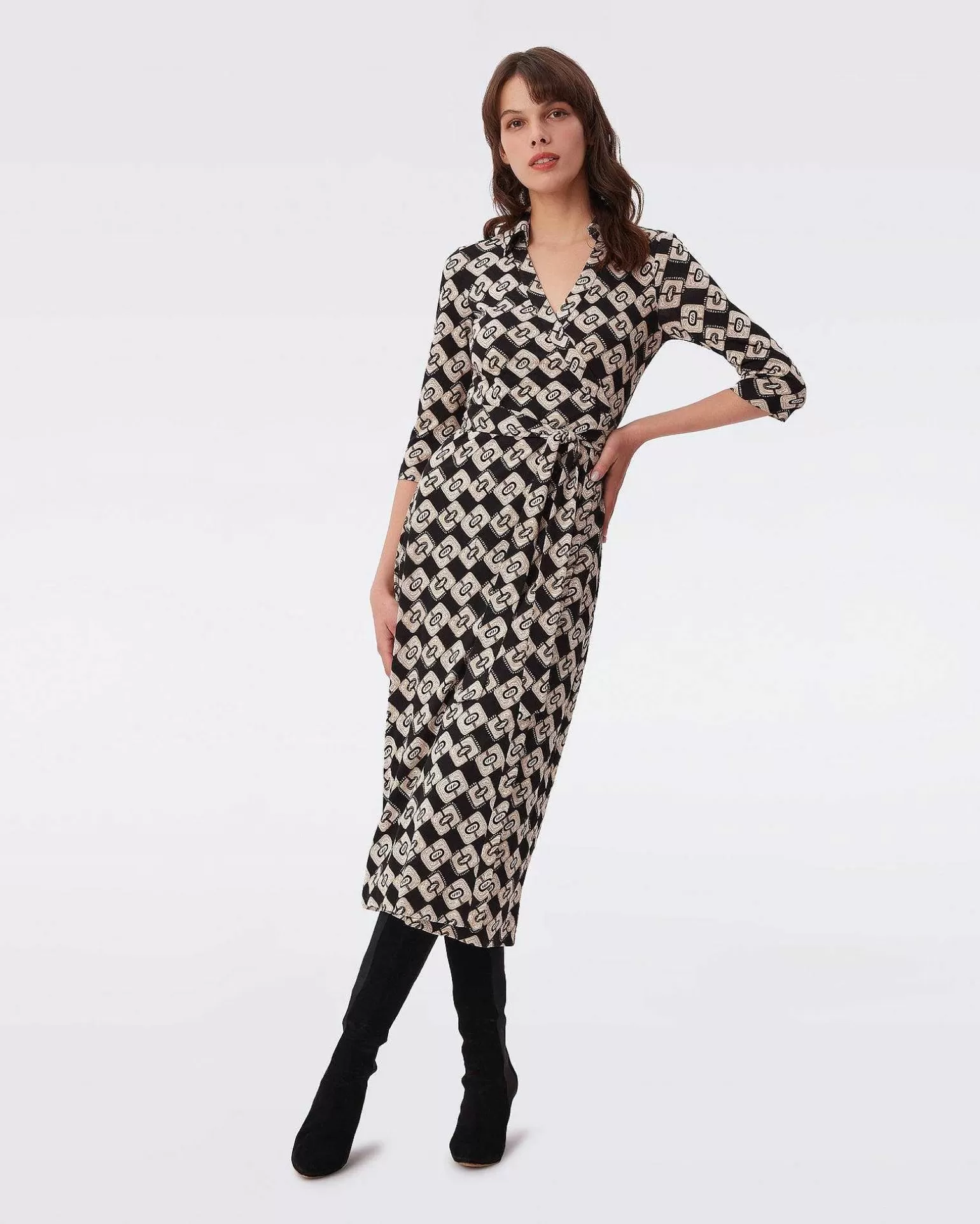 Sale Diane von Furstenberg Abigail Silk Jersey Midi Sla-Om Kjole
