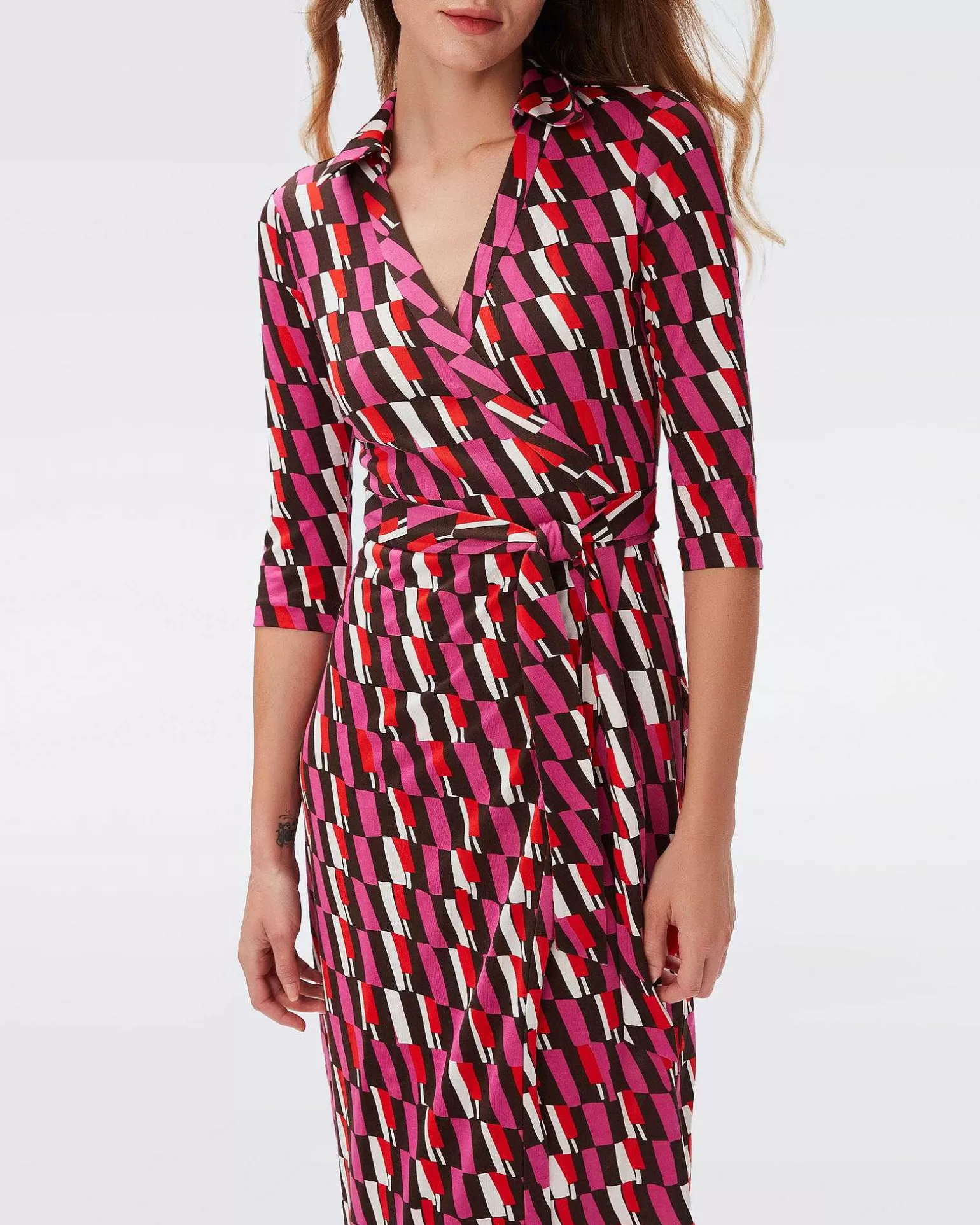 Hot Diane von Furstenberg Abigail Silk Jersey Midi Sla-Om Kjole