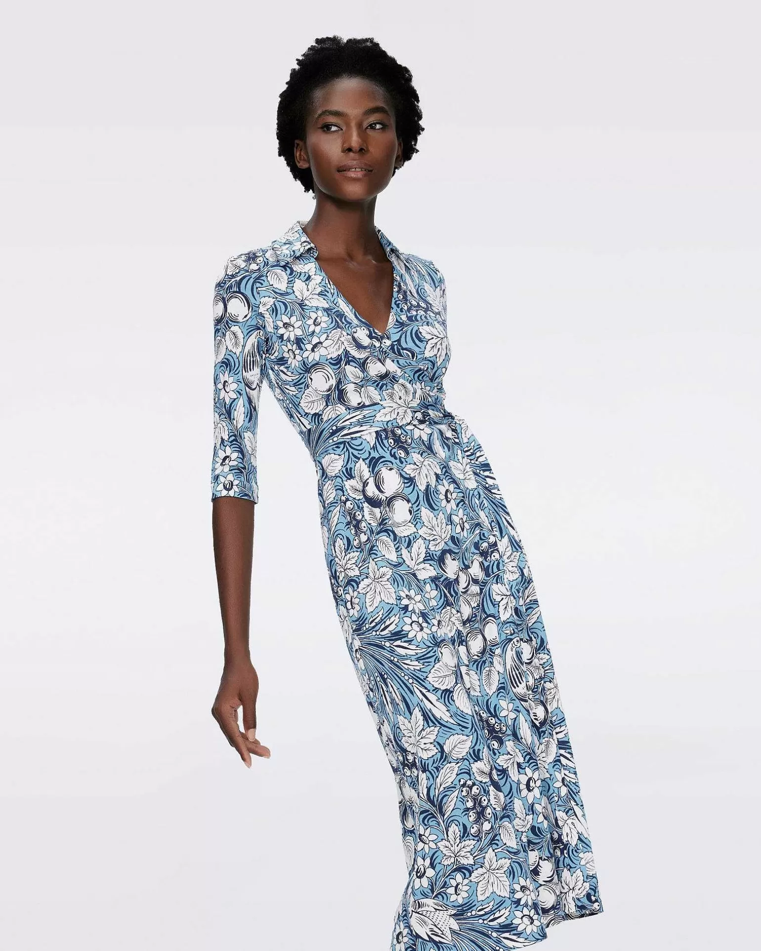Clearance Diane von Furstenberg Abigail Silk Jersey Midi Sla-Om Kjole