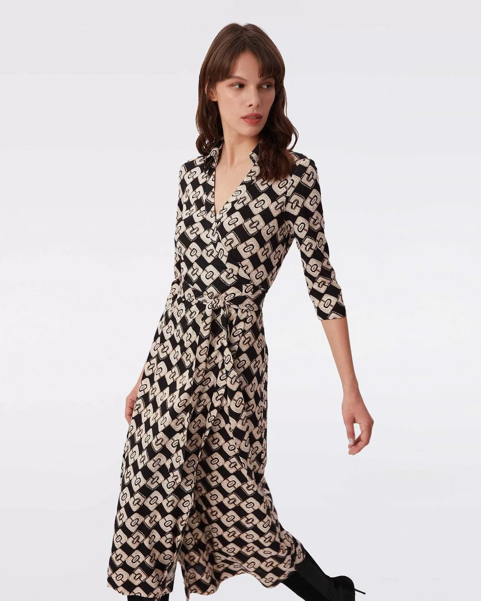 Sale Diane von Furstenberg Abigail Silk Jersey Midi Sla-Om Kjole