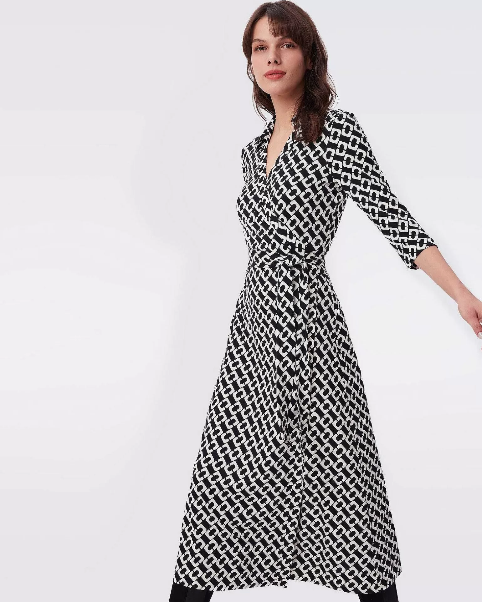 Hot Diane von Furstenberg Abigail Silk Jersey Midi Sla-Om Kjole