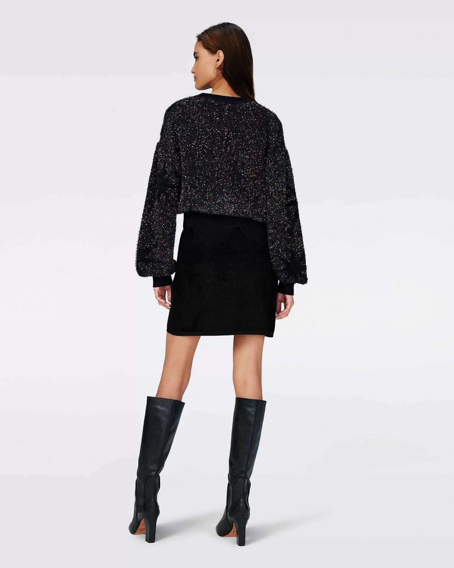 Outlet Diane von Furstenberg Aridina Jacquard Cardigan Pailletter