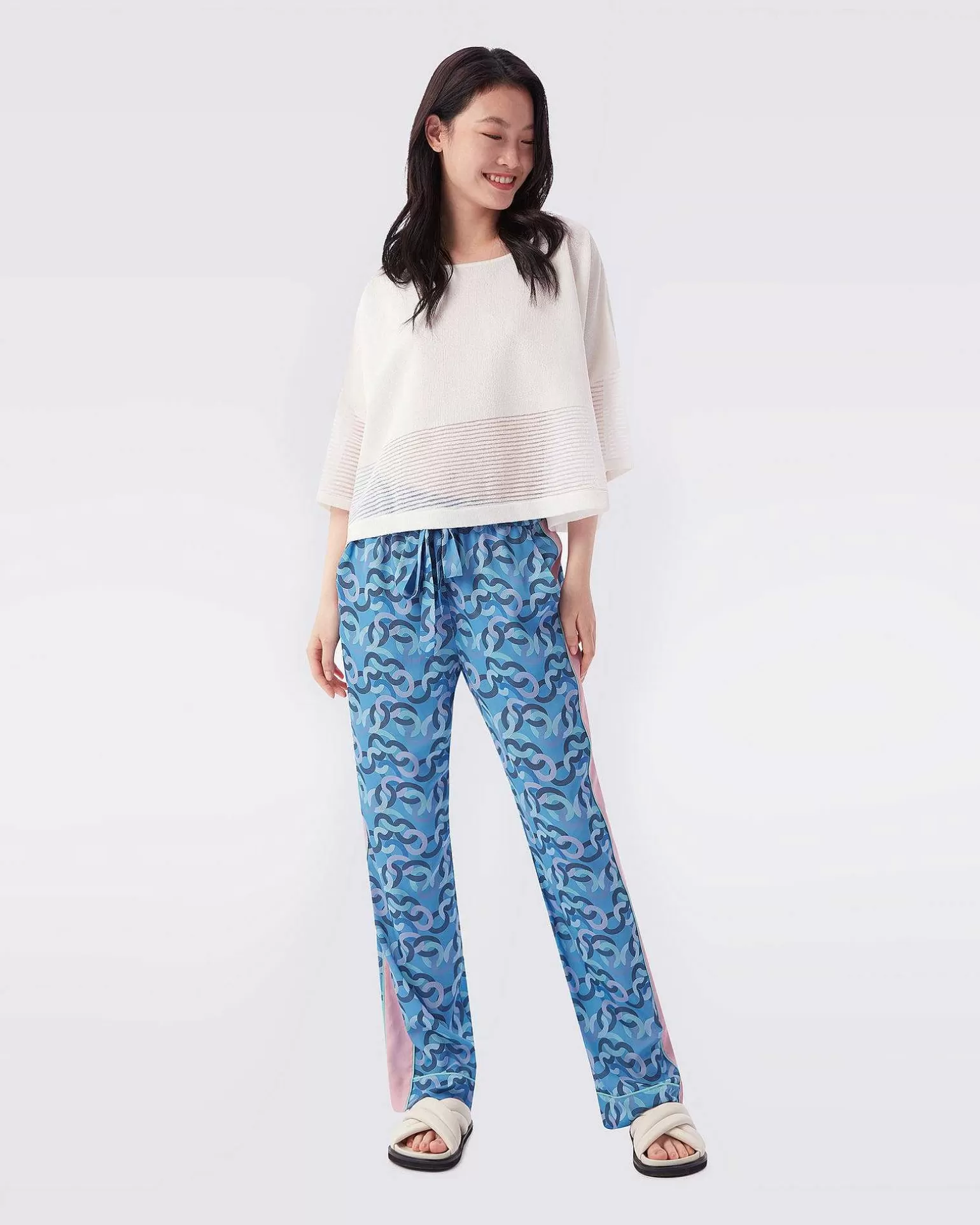 Best Diane von Furstenberg Cinzia Soft Crepe Bukser Med Snore