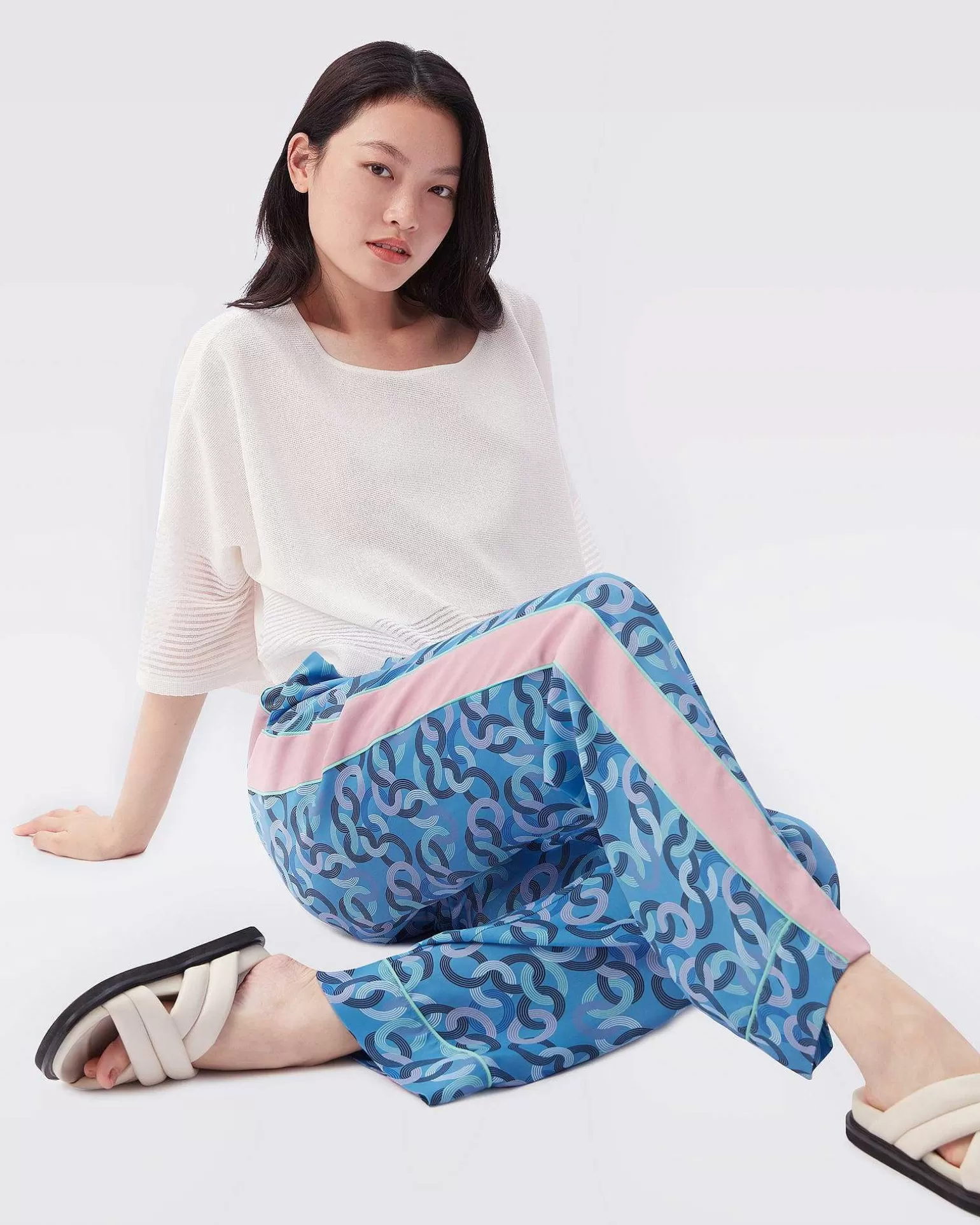 Best Diane von Furstenberg Cinzia Soft Crepe Bukser Med Snore