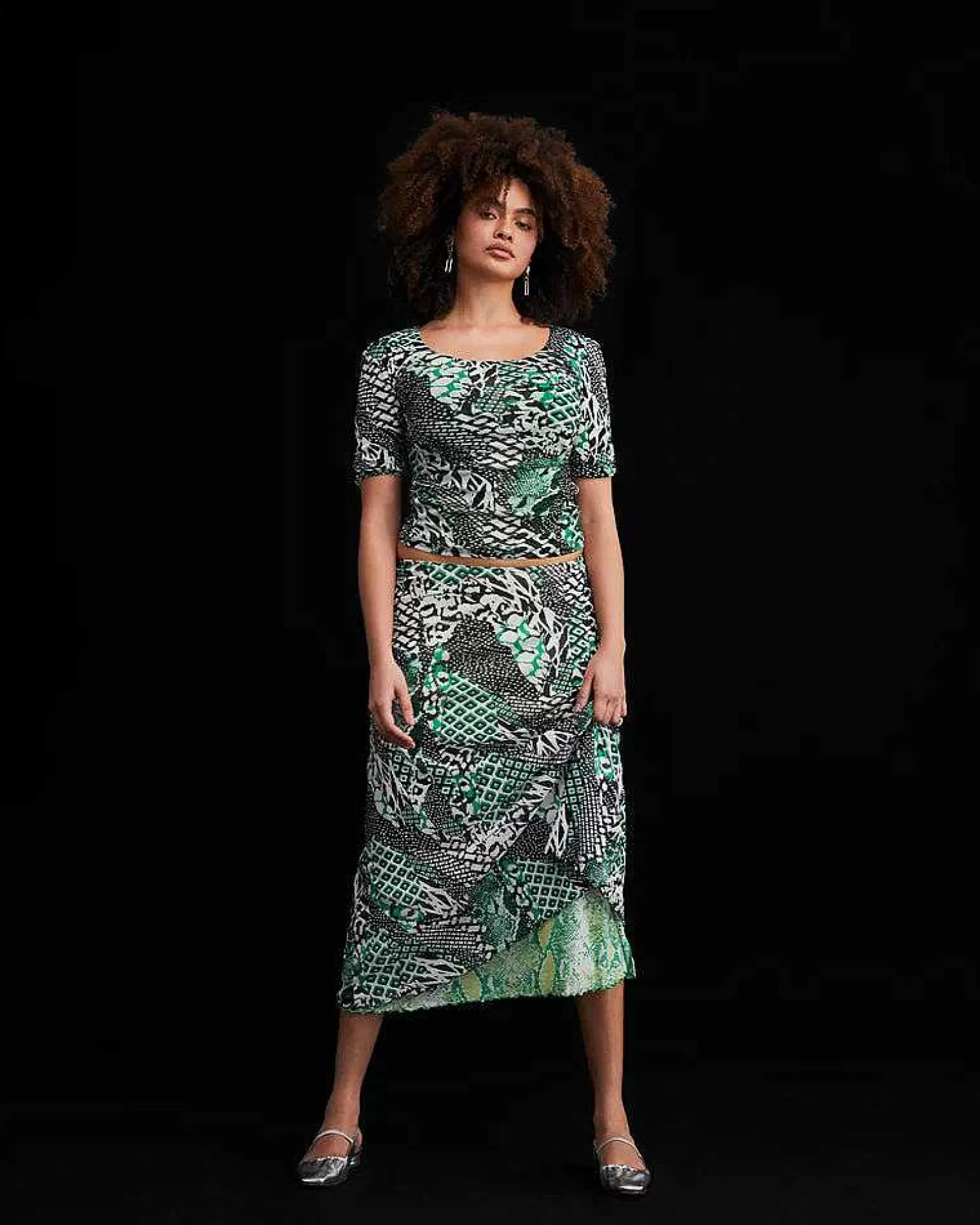 Best Sale Diane von Furstenberg Darlene Vendbar Mesh-Nederdel