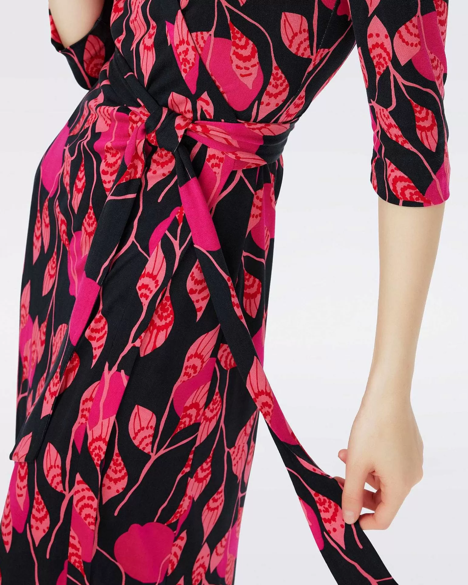Clearance Diane von Furstenberg Dvf Abigail Midi Kjole I Lanterne Blade Posion Pk Lg