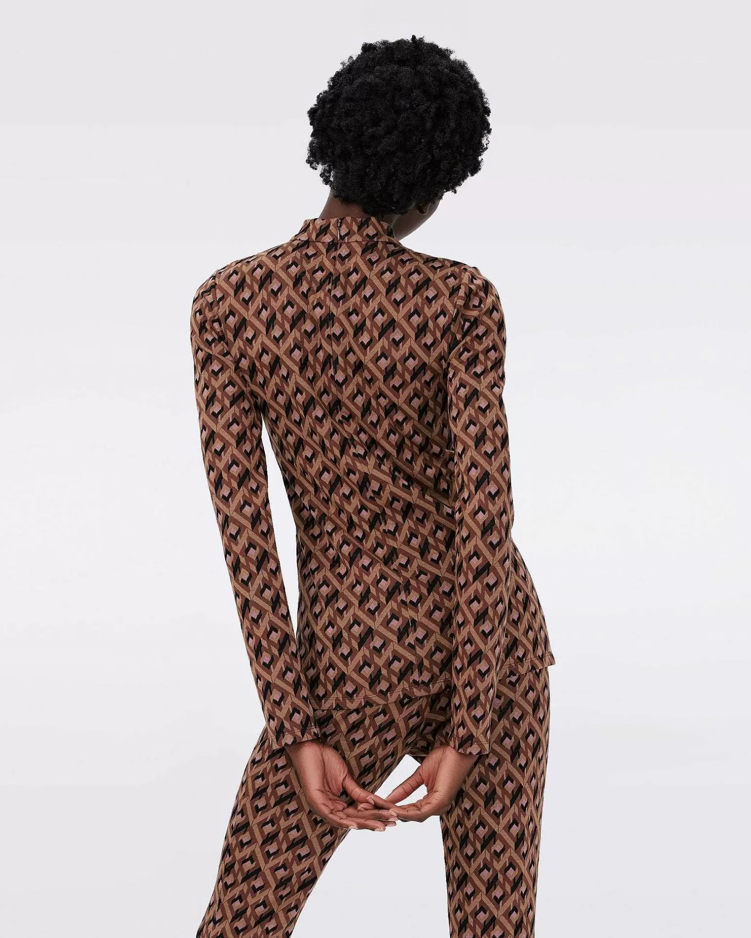 Cheap Diane von Furstenberg Dvf Birdie Top In Tarot Maze Blk Coffee