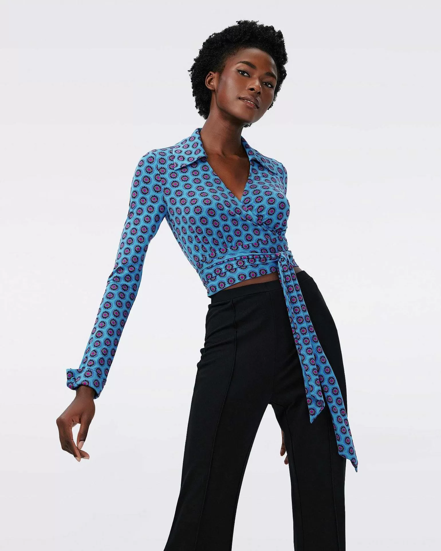 Store Diane von Furstenberg Dvf Bobbie Top In Flower Tie Barrier Reef