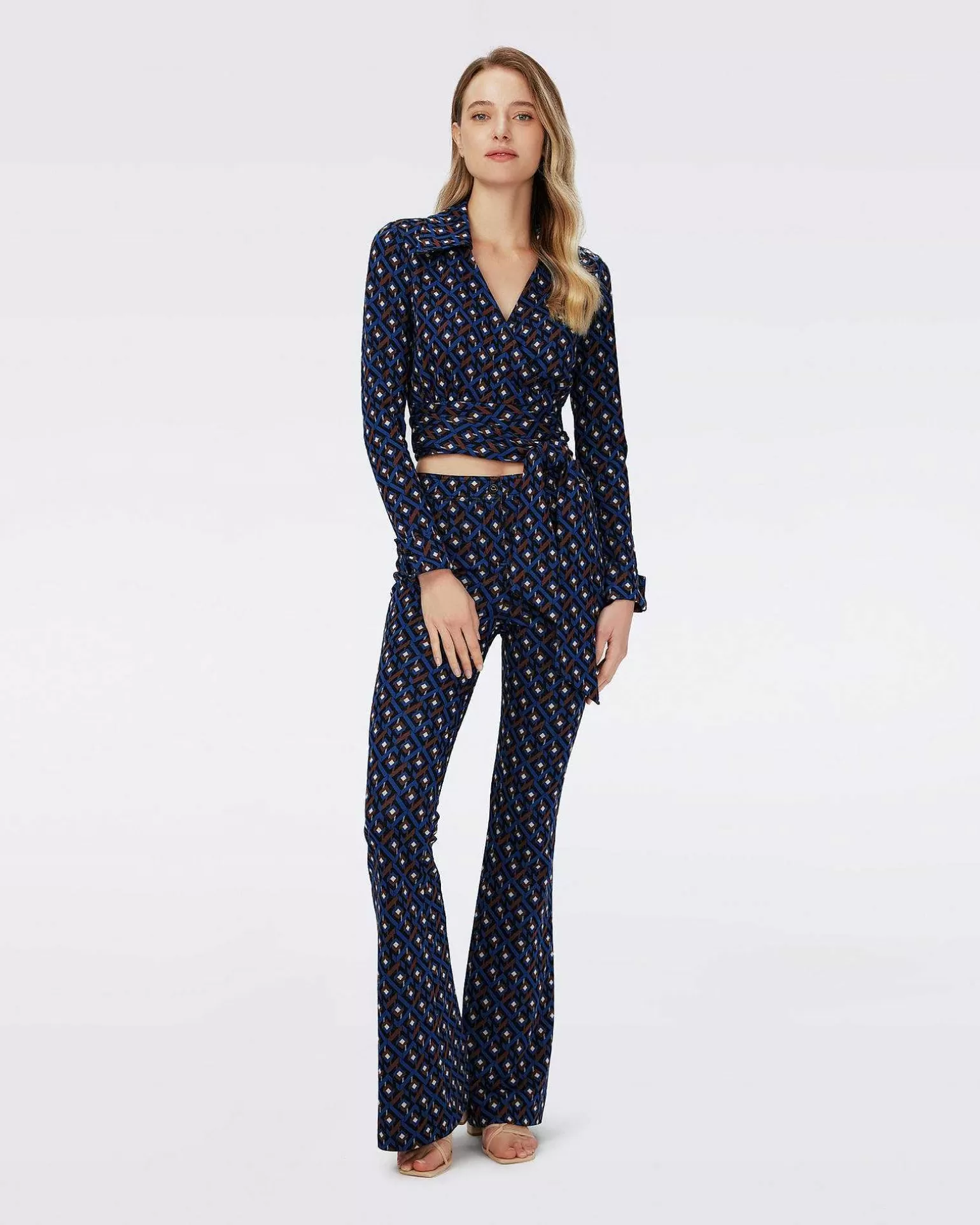 Best Sale Diane von Furstenberg Dvf Bobbie Two Top I Tarot Maze Ocean Blue
