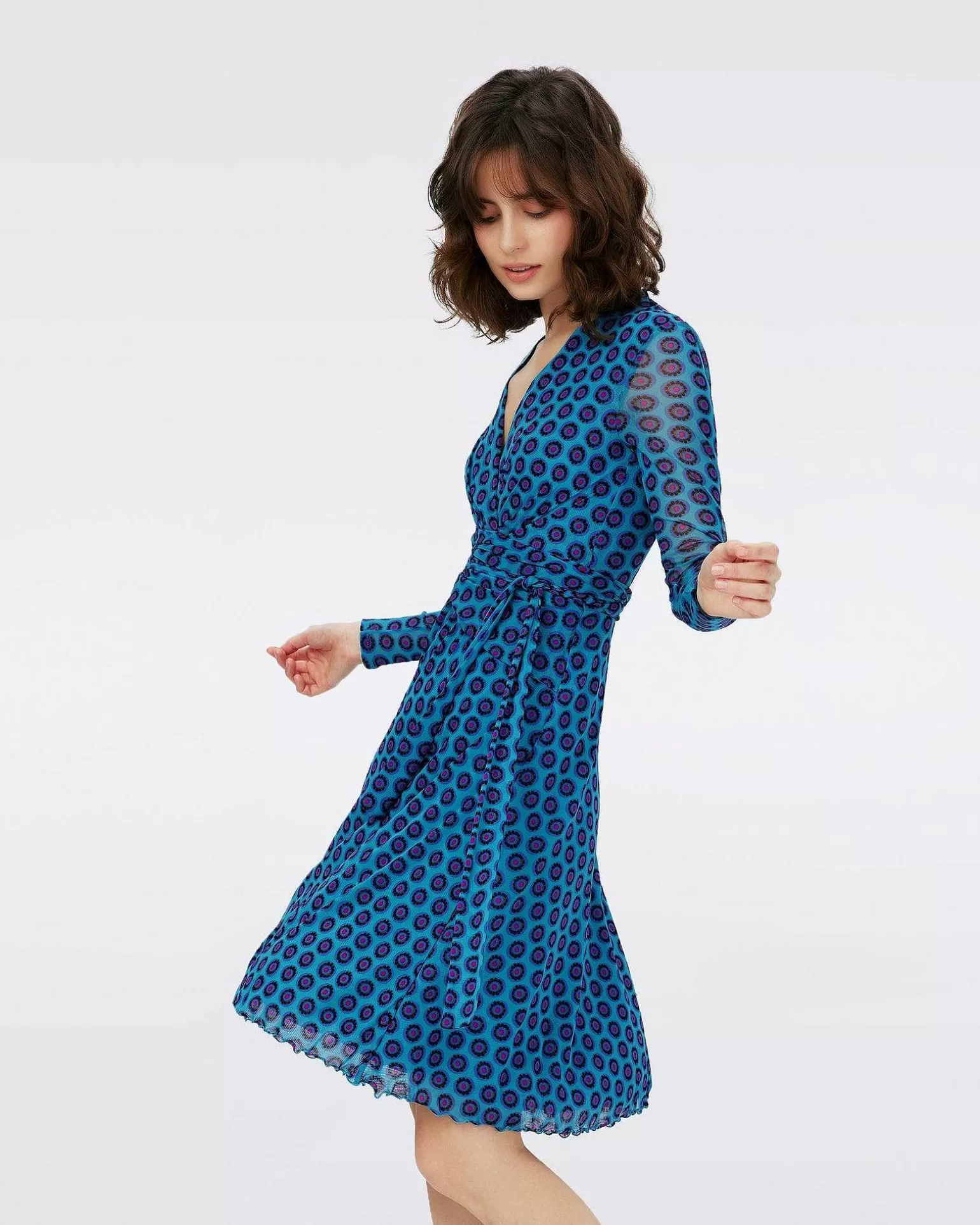 Discount Diane von Furstenberg Dvf Brenda Dress In Flower Tie Barrier Reef