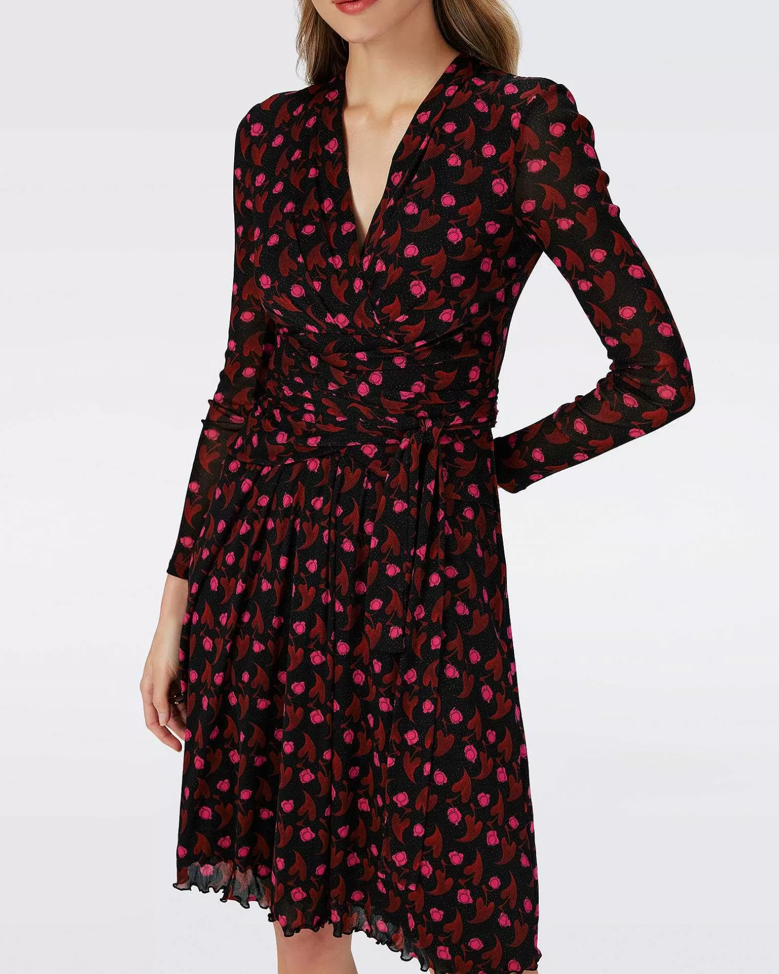 Fashion Diane von Furstenberg Dvf Brenda Dress In Heart Leaves Blk
