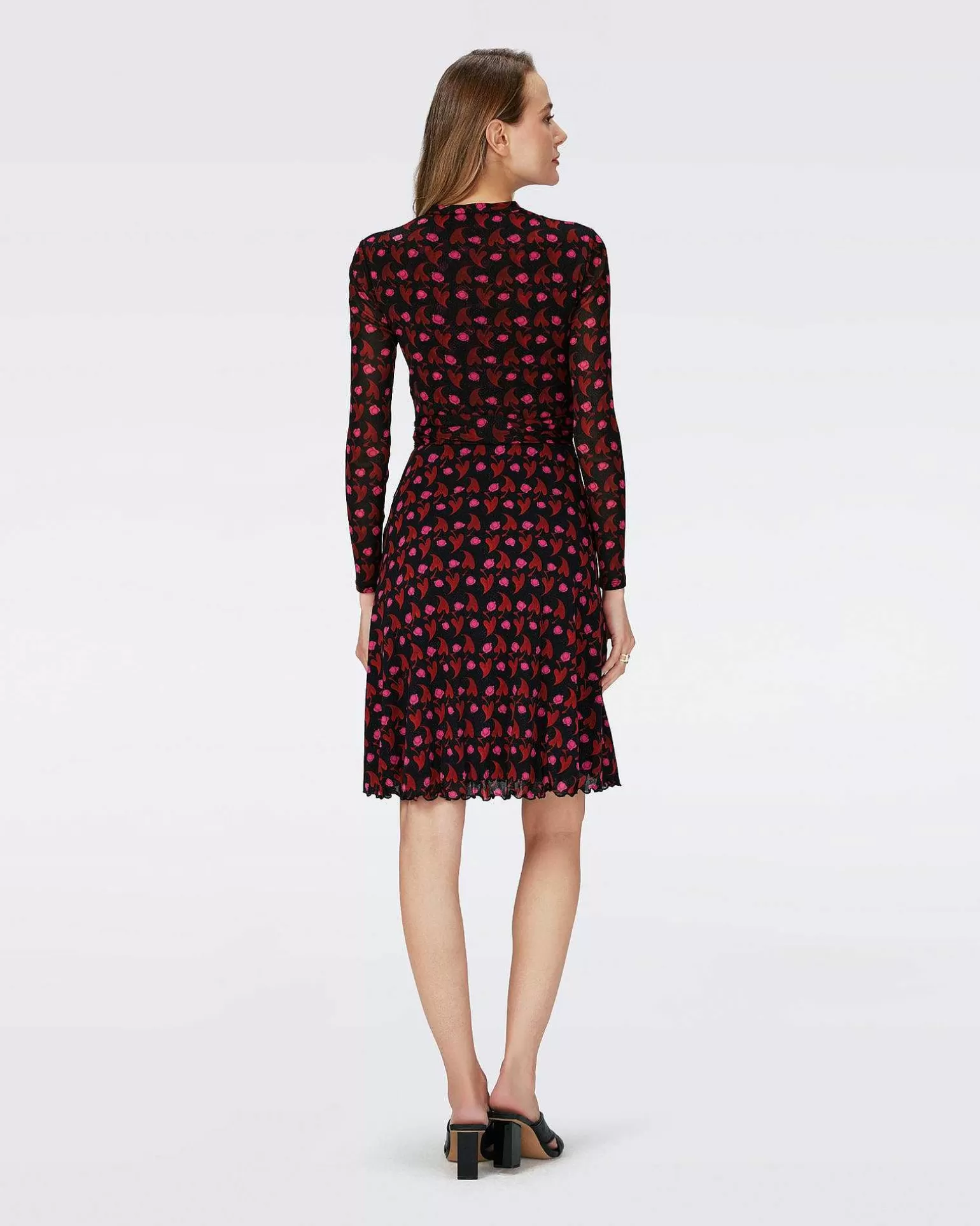 Fashion Diane von Furstenberg Dvf Brenda Dress In Heart Leaves Blk