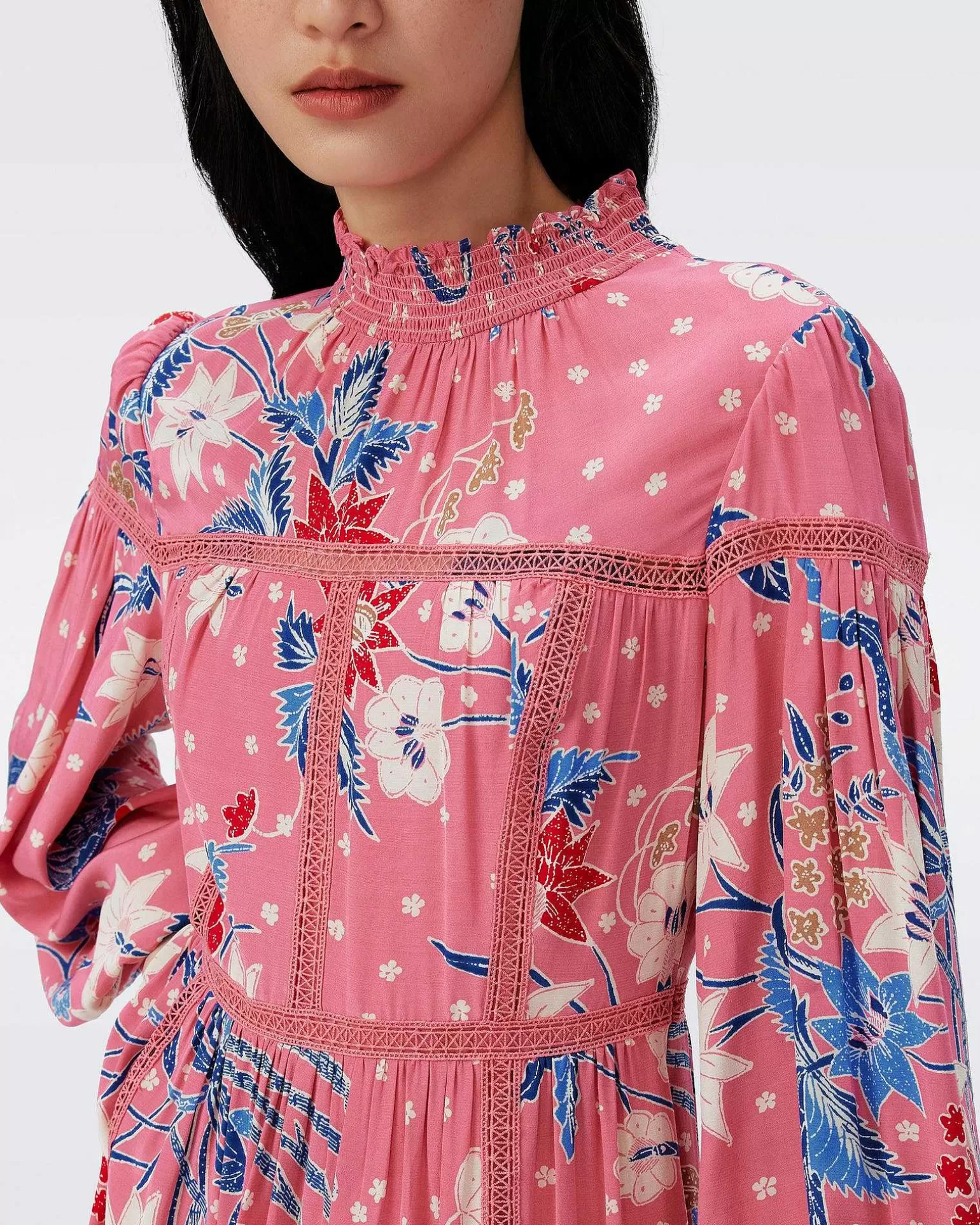 Cheap Diane von Furstenberg Dvf Cherie Kjole I Himmelsk Batik Antik Pk Lg