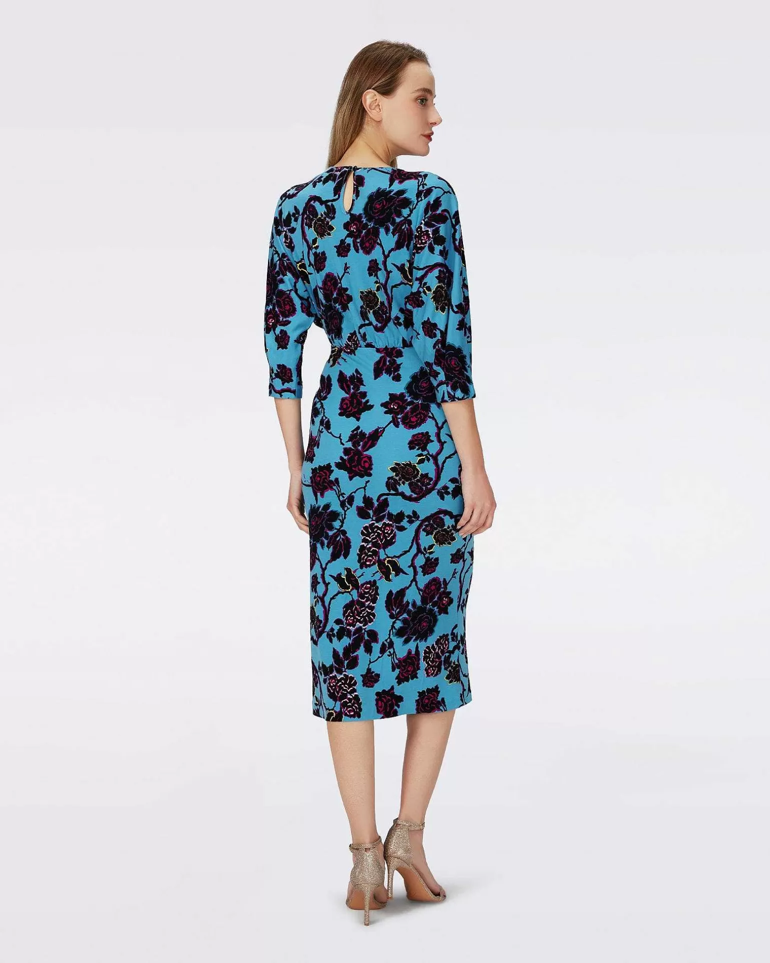 Outlet Diane von Furstenberg Dvf Chrisey Dress In China Vine Barrier Reef Lg