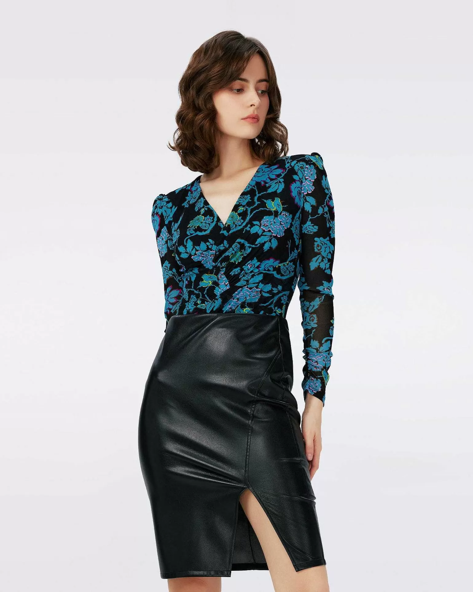 Hot Diane von Furstenberg Dvf Costanza Bodysuit In China Vine Blk/China Vine Blk