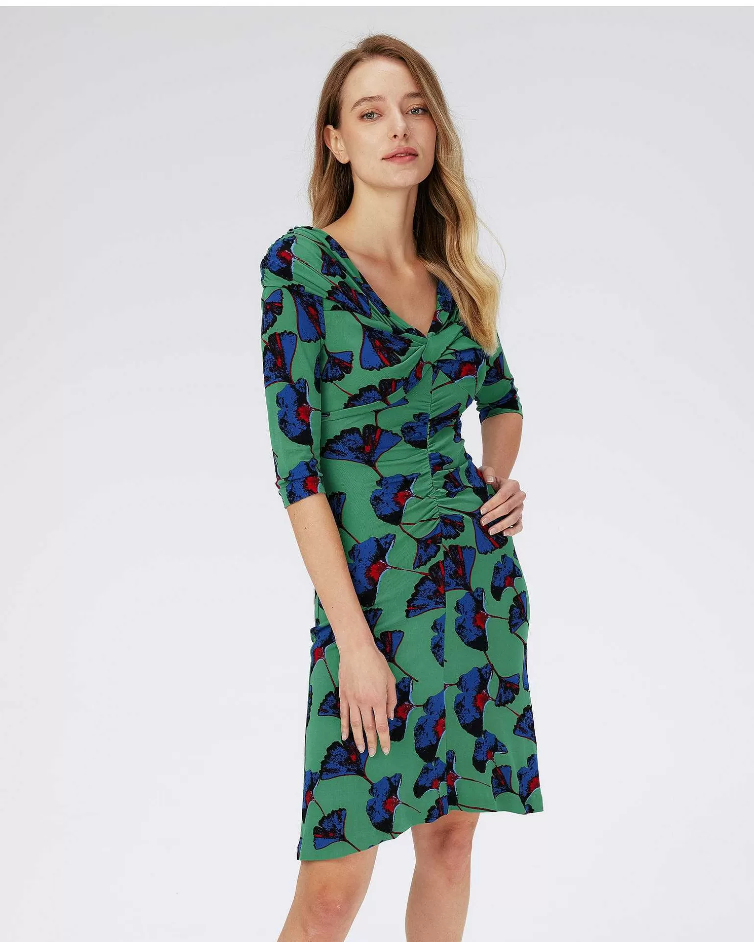Sale Diane von Furstenberg Dvf Jim Dress In Falling Gingko Venus Gn Med