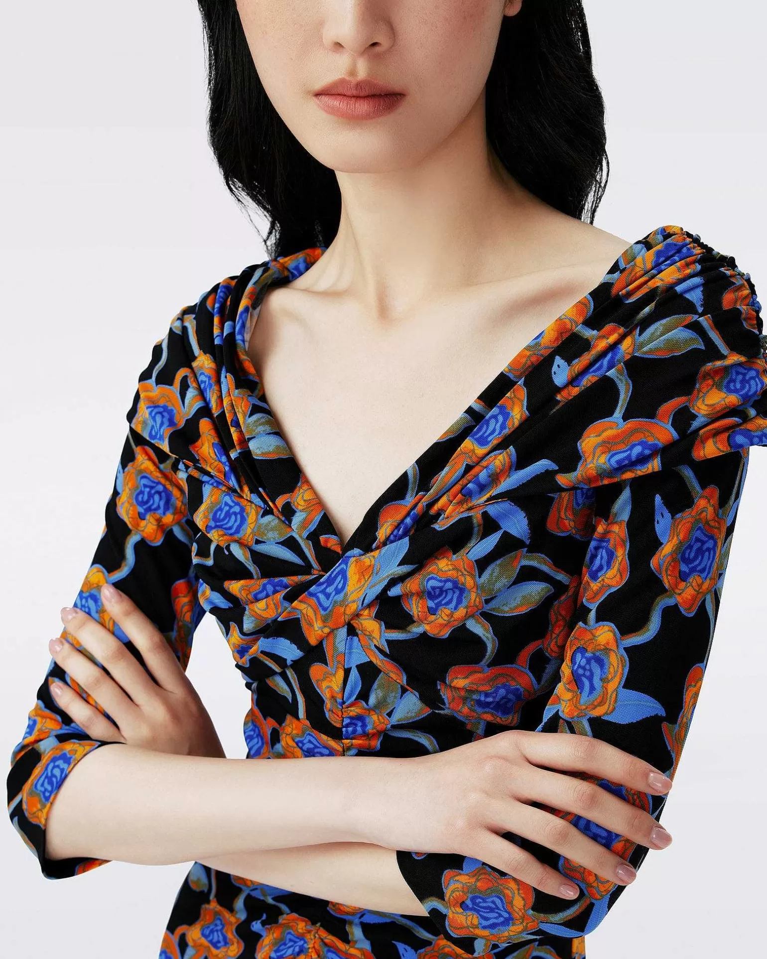 Outlet Diane von Furstenberg Dvf Jim Dress In Oracle Rose Sm Blk Coffee