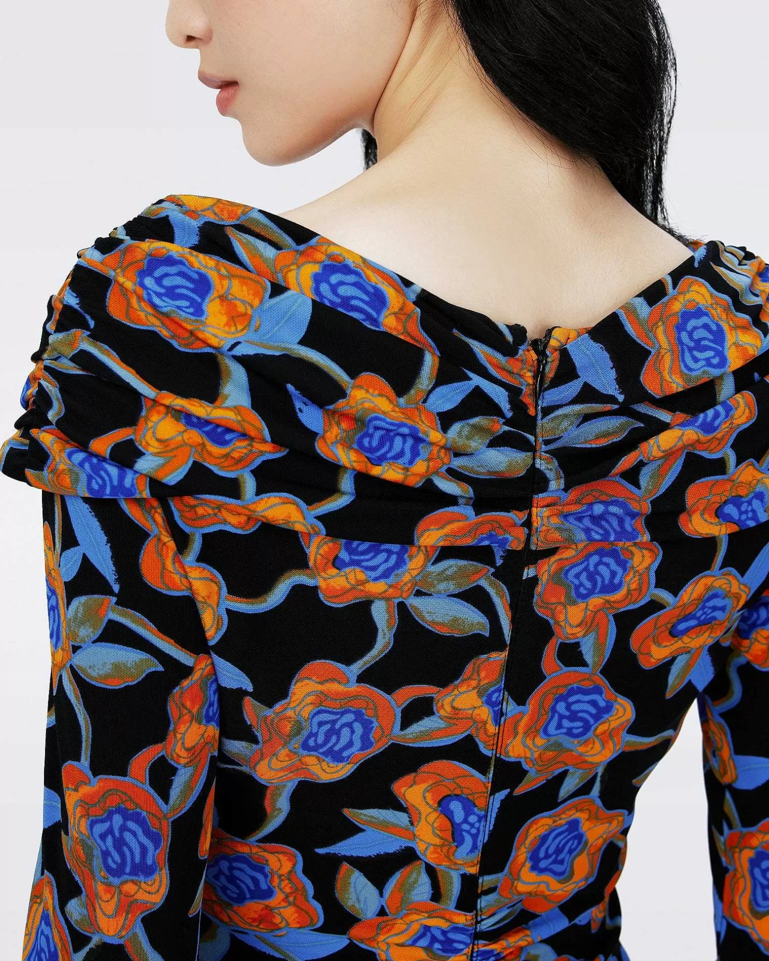 Outlet Diane von Furstenberg Dvf Jim Dress In Oracle Rose Sm Blk Coffee