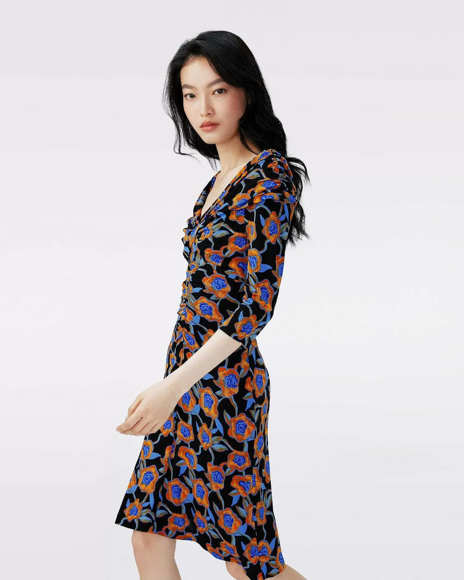 Outlet Diane von Furstenberg Dvf Jim Dress In Oracle Rose Sm Blk Coffee