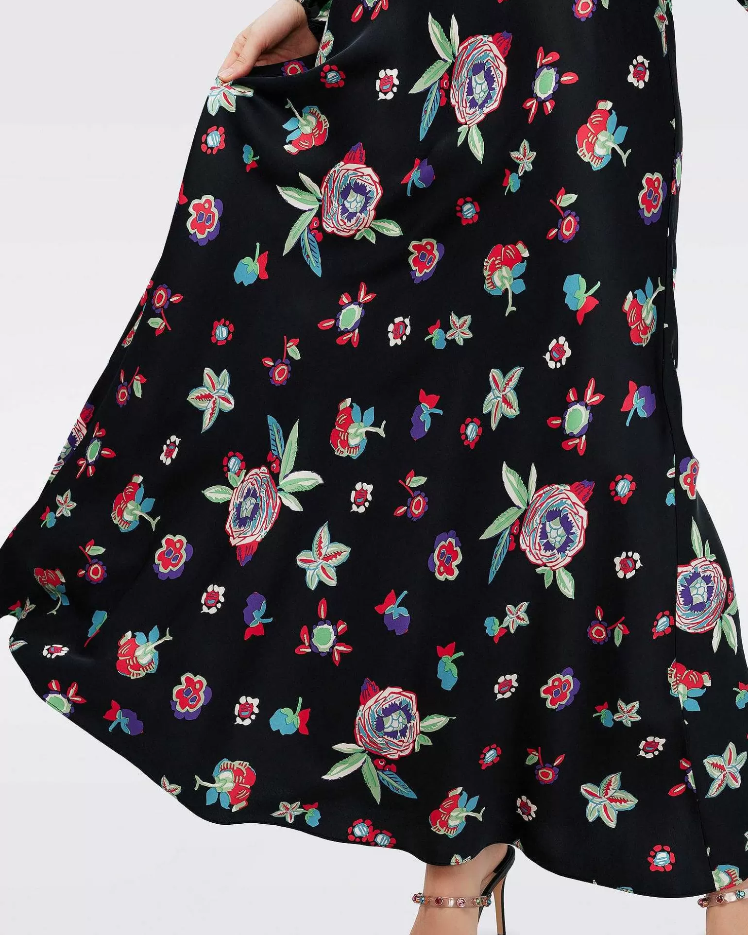 New Diane von Furstenberg Dvf Monika Kjole I Mystic Flower Dots