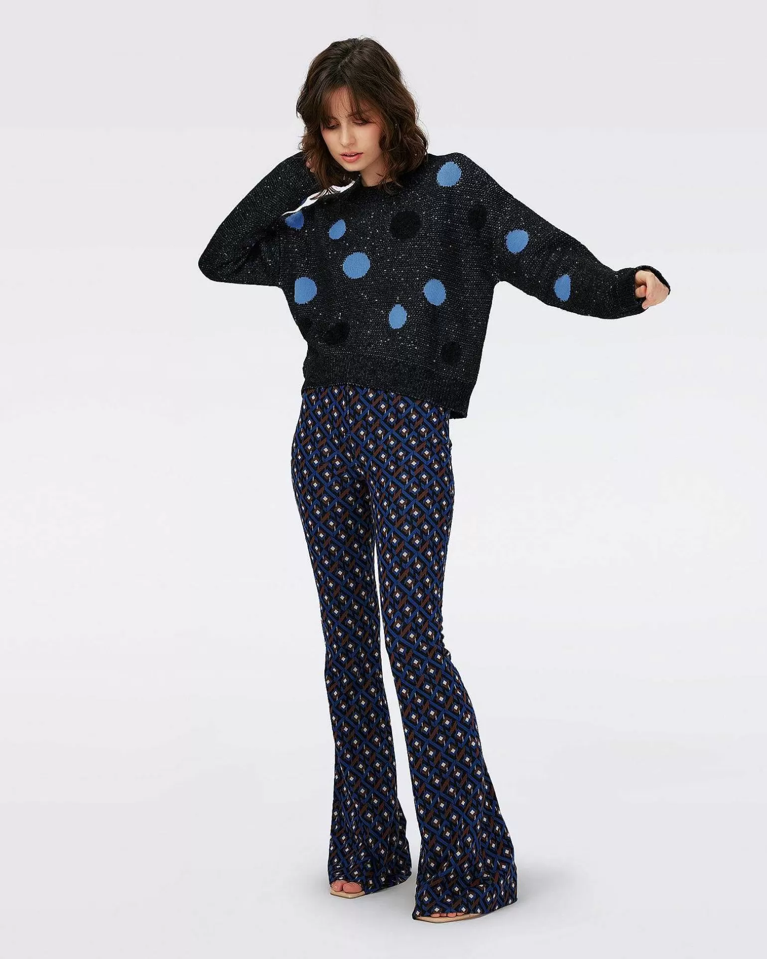 Best Sale Diane von Furstenberg Dvf Phillipa Top I Dots Blue