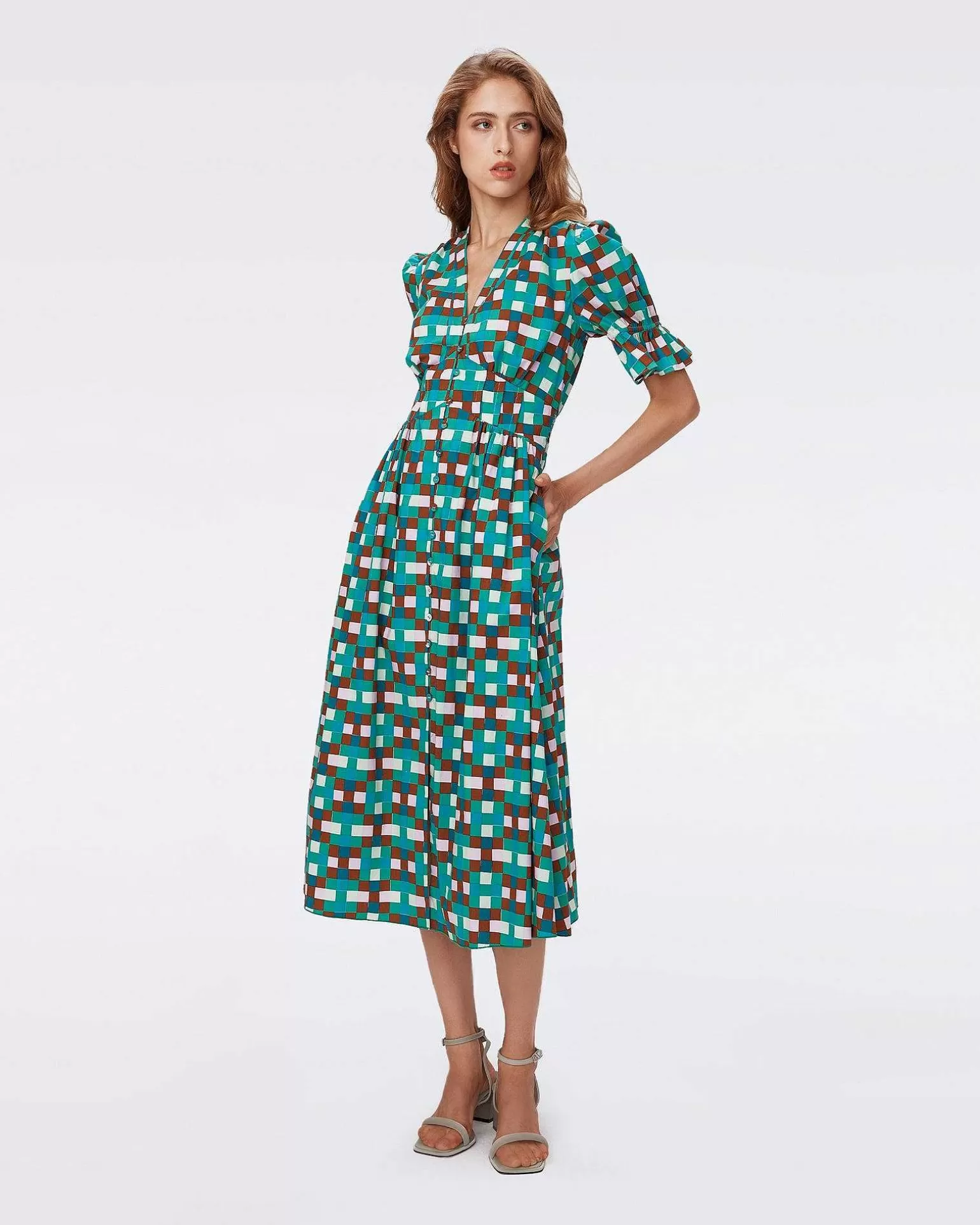 Outlet Diane von Furstenberg Erica Bomuldskjole