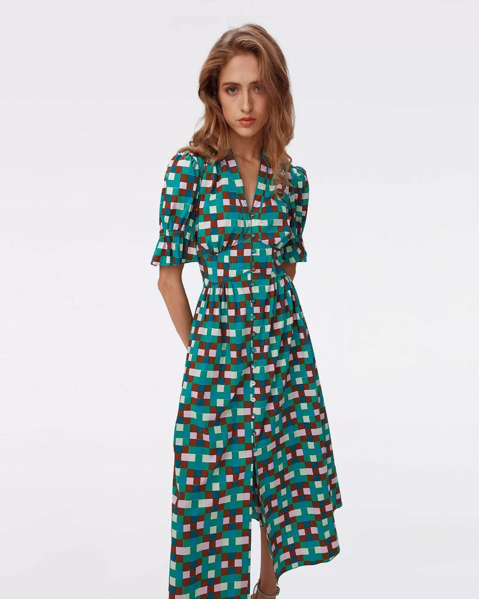 Outlet Diane von Furstenberg Erica Bomuldskjole