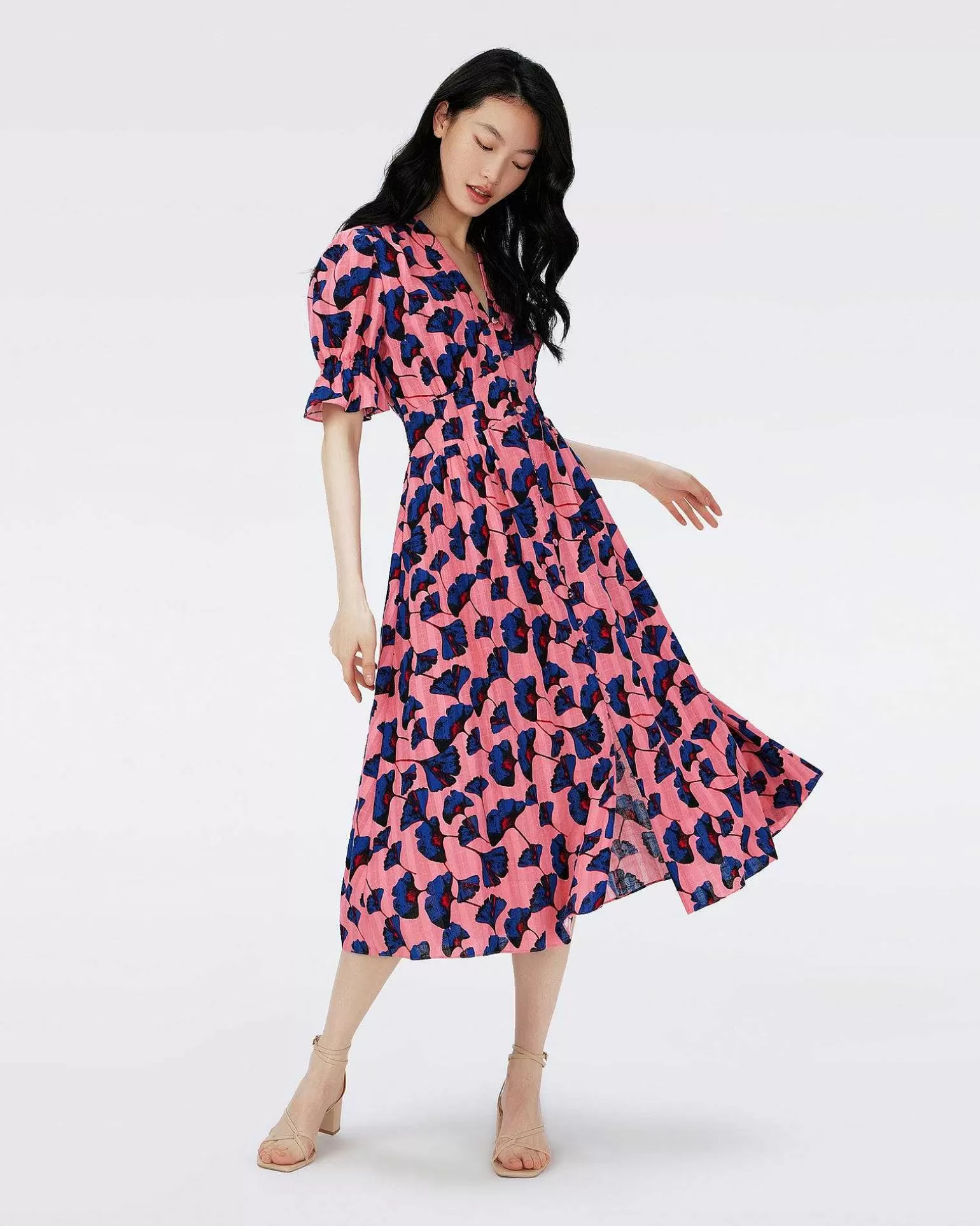 Shop Diane von Furstenberg Erica Cotton Midi-Kjole