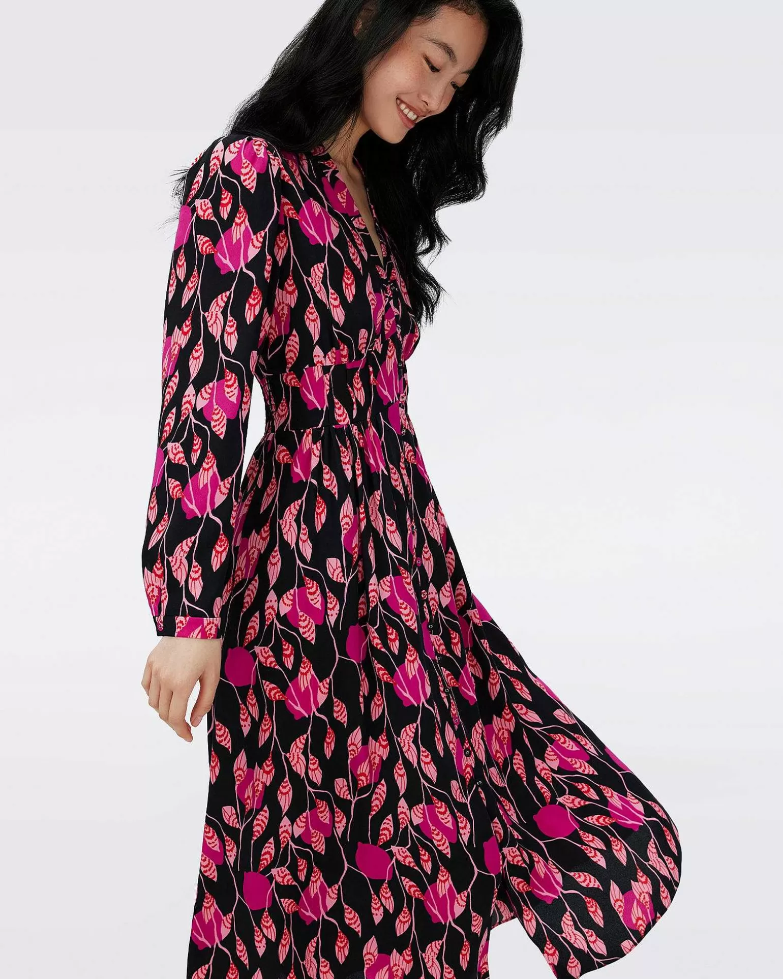 Best Sale Diane von Furstenberg Erica Langaermet Midikjole