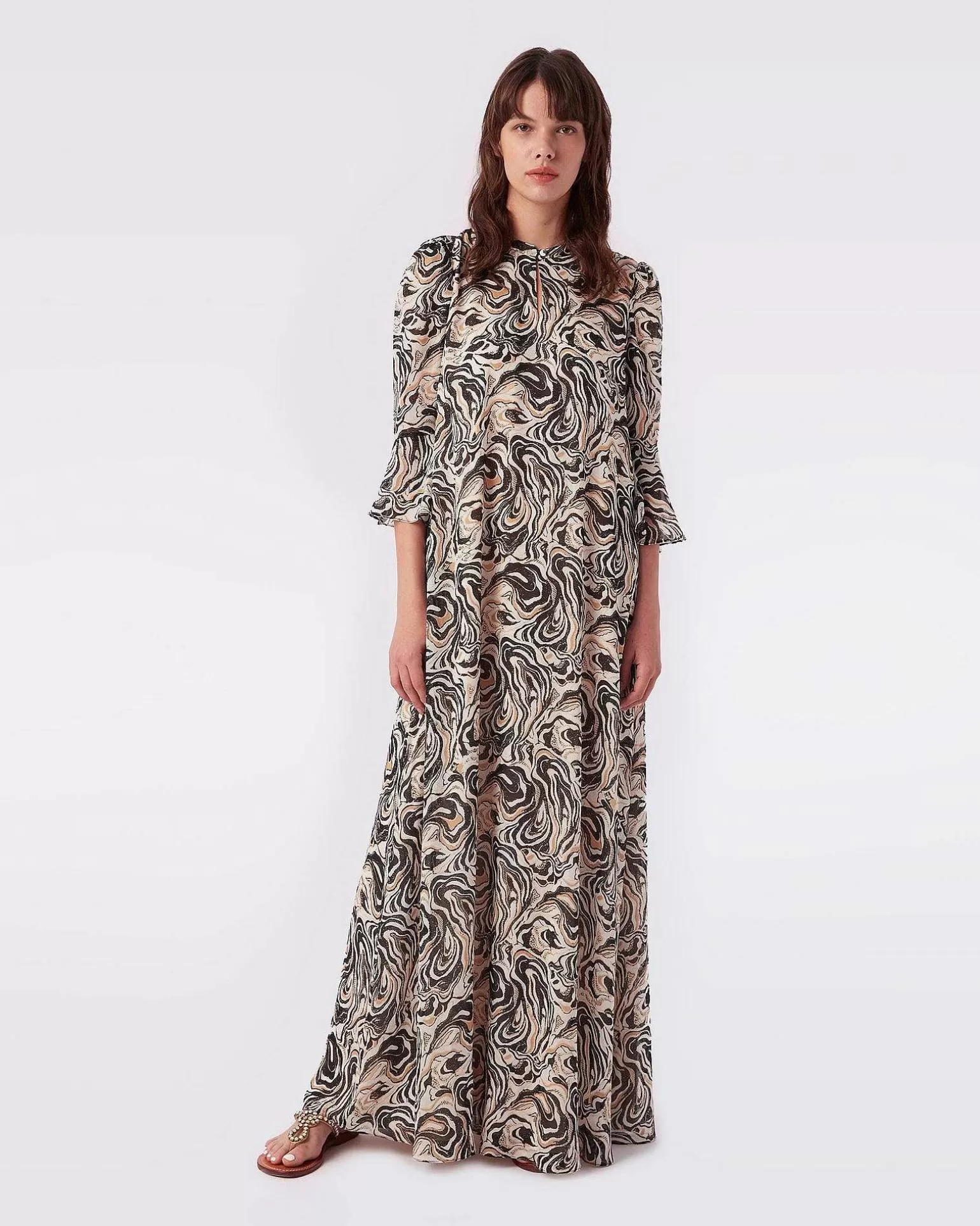 Flash Sale Diane von Furstenberg Kamila Maxi Kjole I Sort Marmor