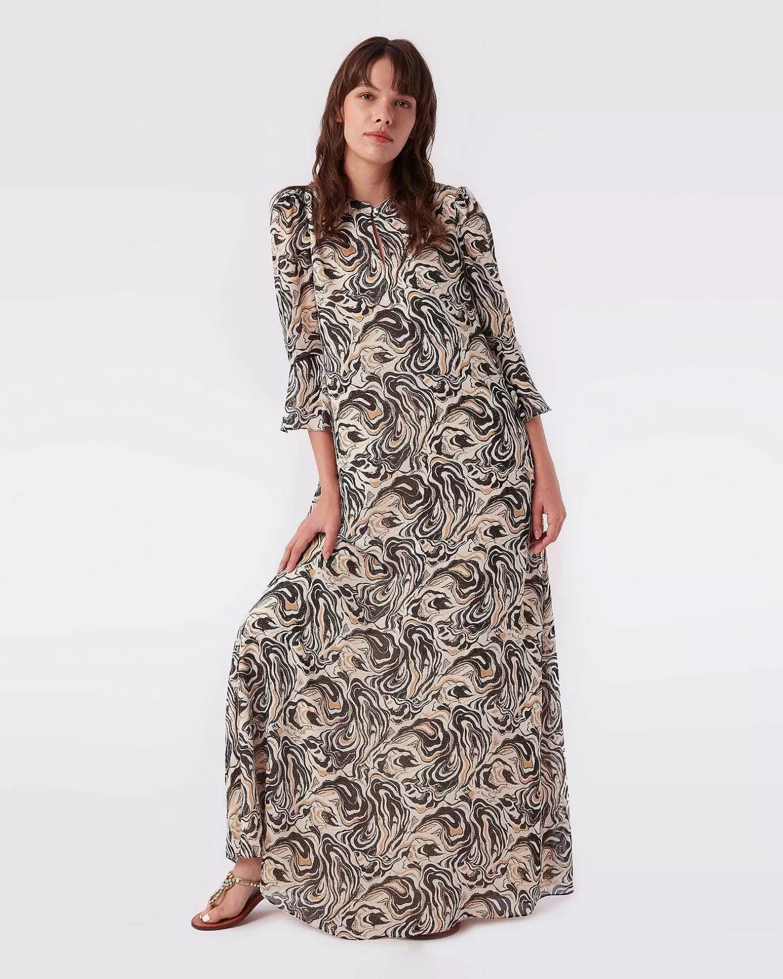 Flash Sale Diane von Furstenberg Kamila Maxi Kjole I Sort Marmor
