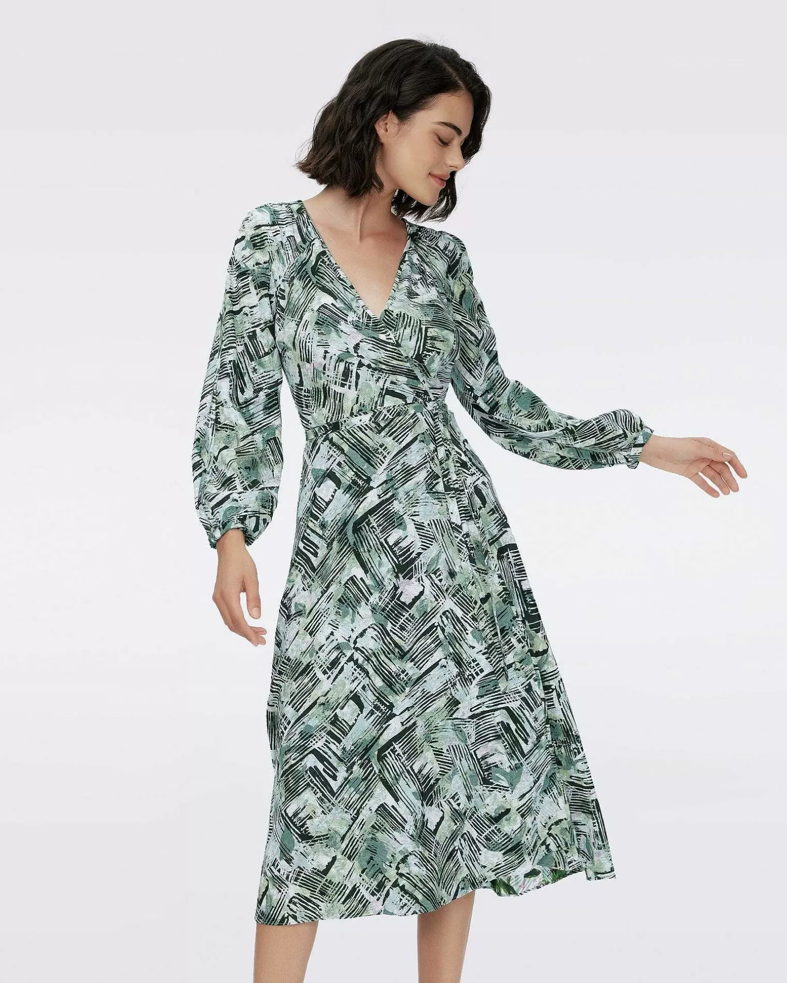 Online Diane von Furstenberg Leo Vendbar Sla-Om-Kjole