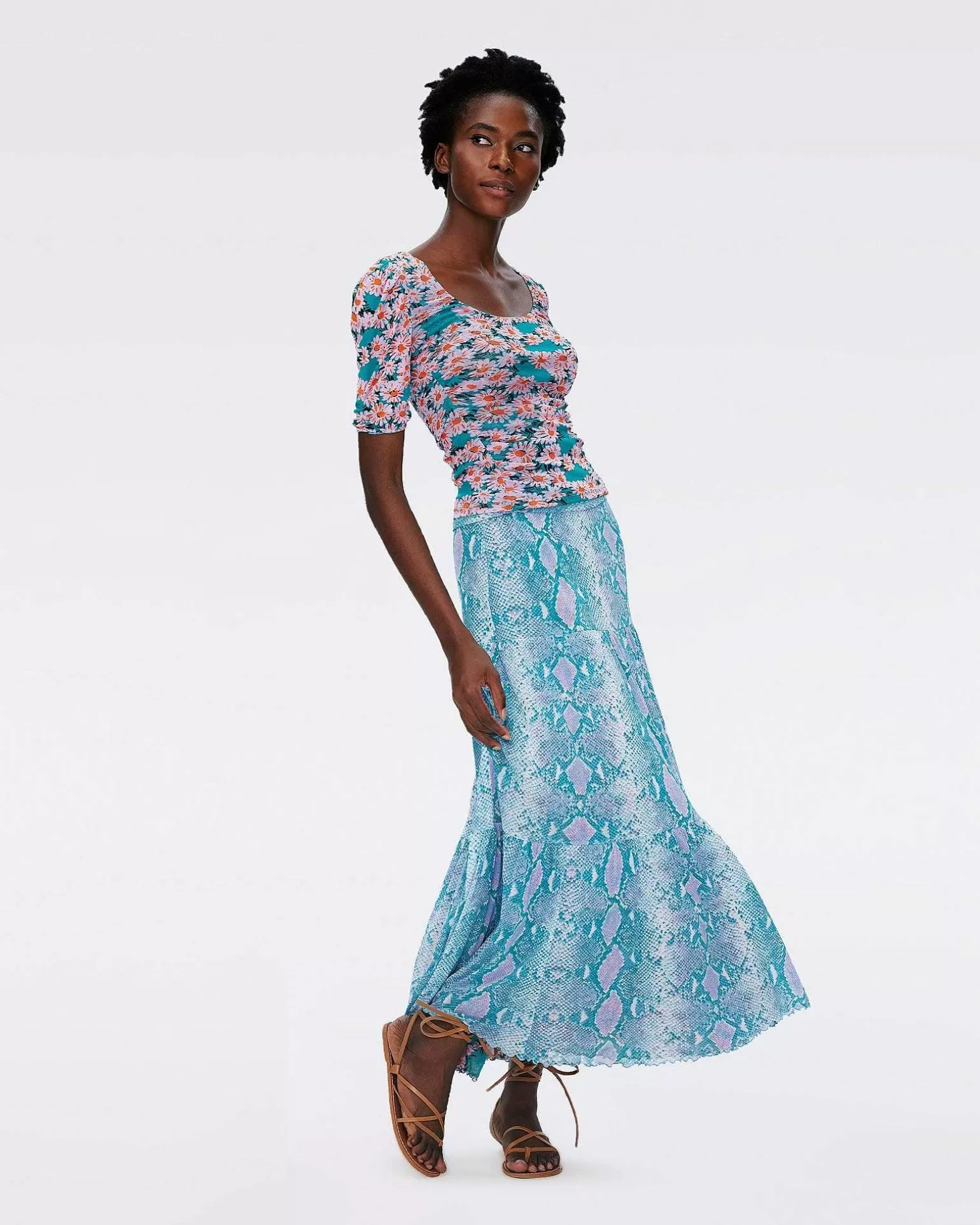 Online Diane von Furstenberg Ostrig Vendbar Mesh-Nederdel