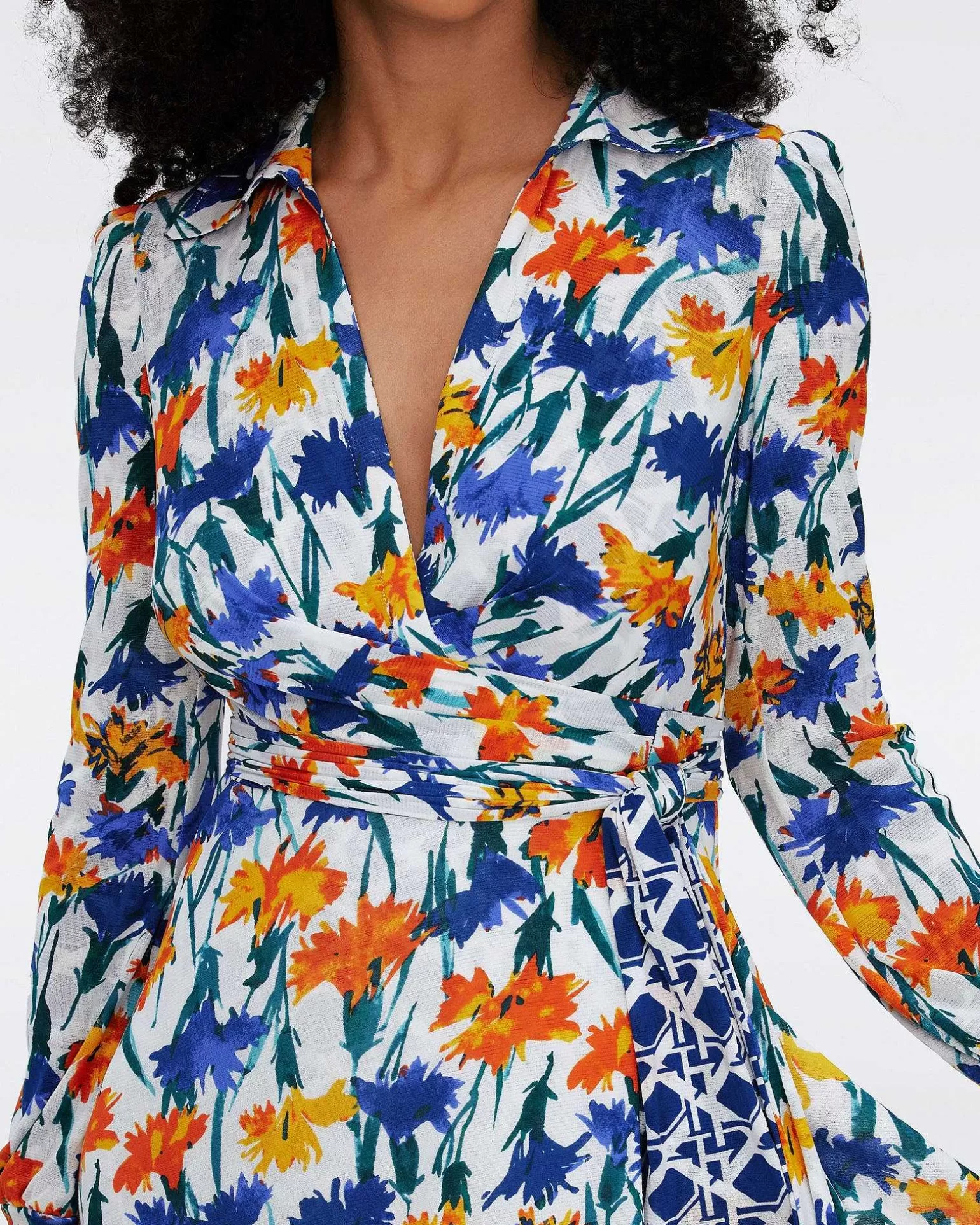 New Diane von Furstenberg Phoenix Reversible Mesh Wrap Dress