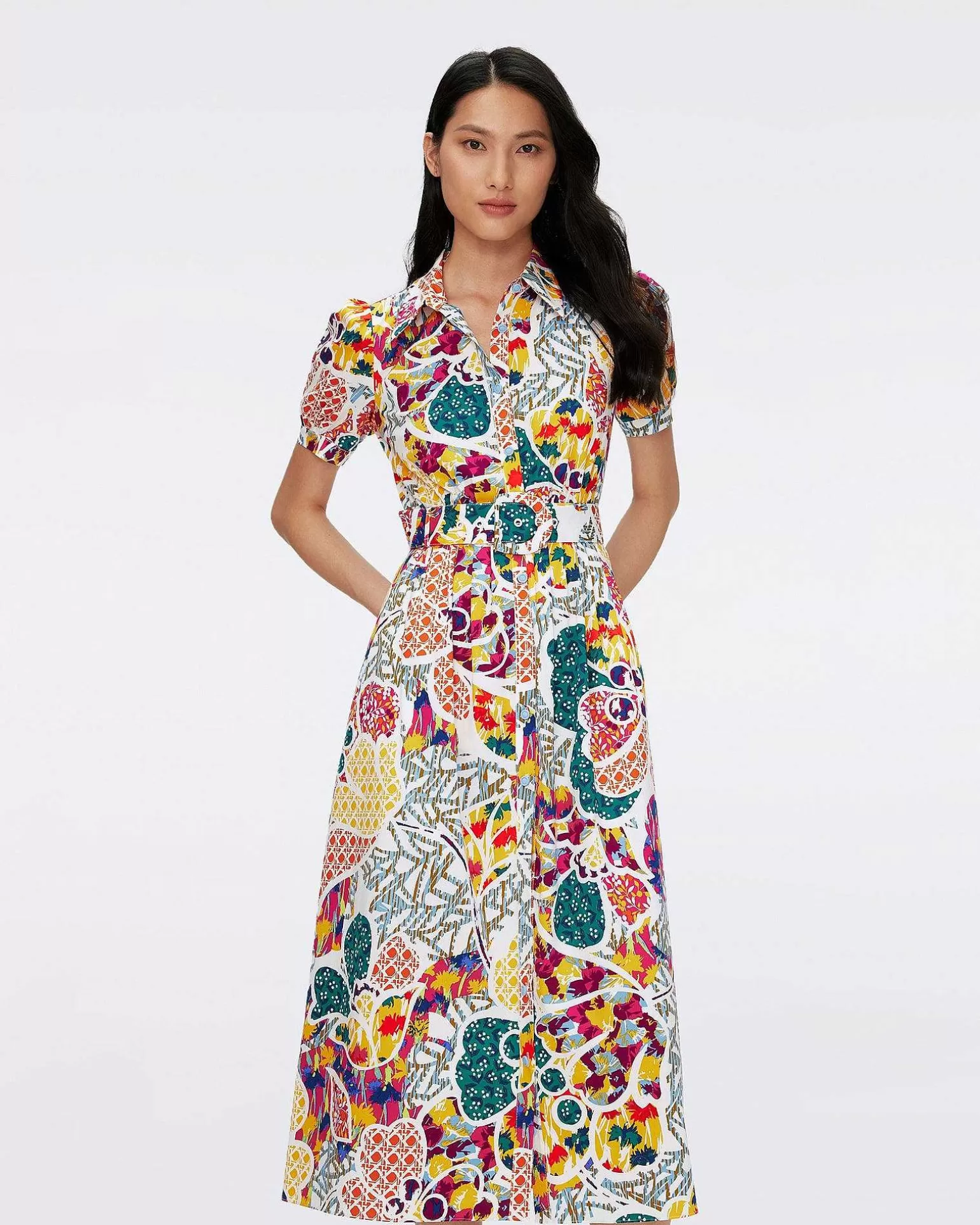 Best Sale Diane von Furstenberg Uafskallet Bomuldskjole